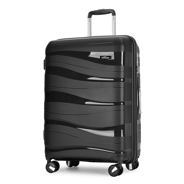 BONTOUR "Flow" 4-wheel suitcase 76x51x31 cm with TSA lock, size L, black