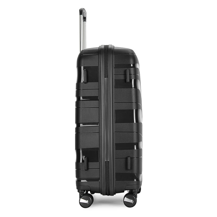 Bontour 'Flow' 4-wheeled suitcase with TSA lock, Medium Size 66x45x28cm, Black