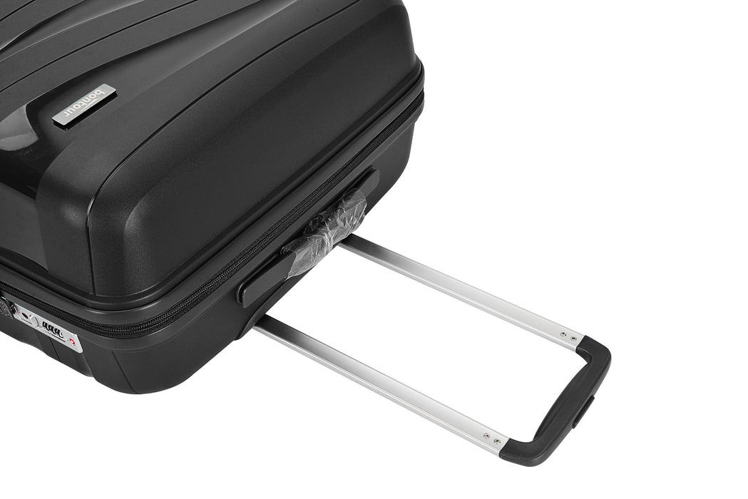Czterokołowa walizka kabinowa Bontour „Flow” z zamkiem TSA, 55 x 40 x 20 cm, czarna