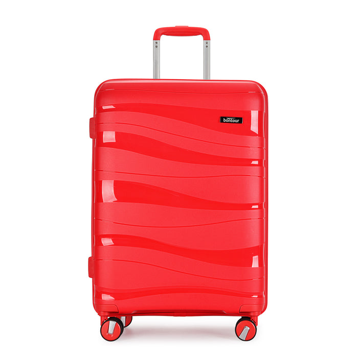 Bontour 'Flow' 4-wheeled cabin suitcase with TSA lock, 55x38x20cm, Red
