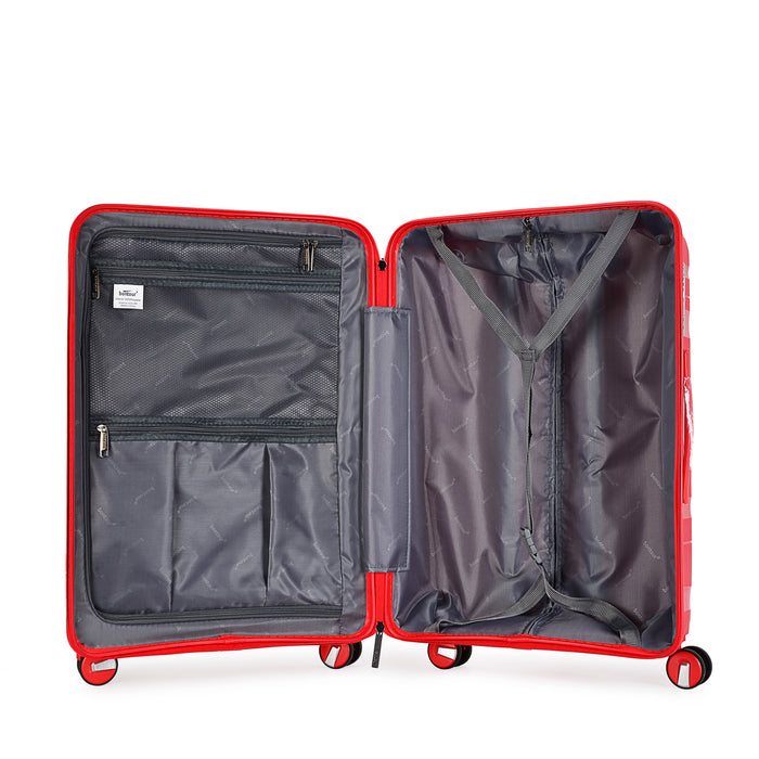 Czterokołowa walizka kabinowa Bontour „Flow” z zamkiem TSA, 55 x 40 x 20 cm, czerwona