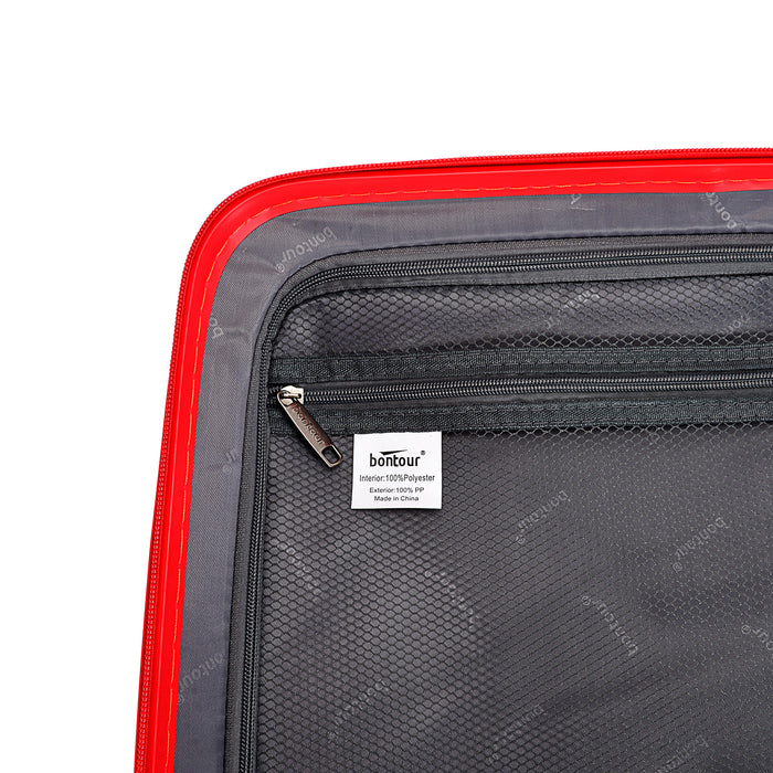 BONTOUR "Flow" 4-wheel suitcase 76x51x31 cm with TSA lock, size L, red