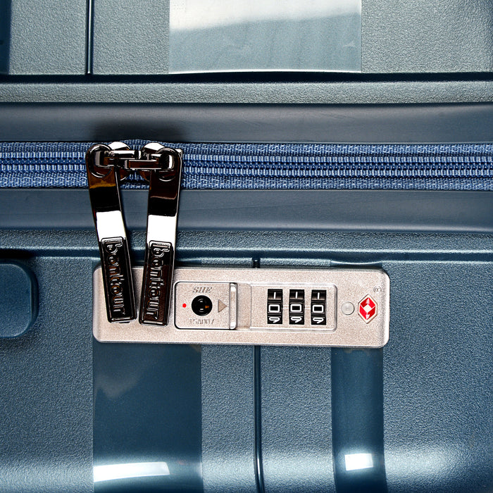 Bontour 'Flow' 4-wheeled cabin suitcase with TSA lock, 55x38x20cm, Ice blue