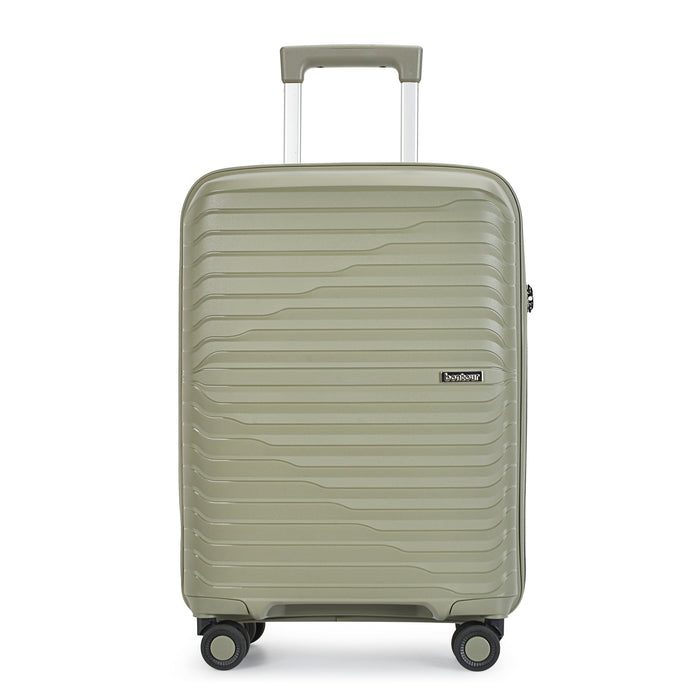 Bontour 'City' 4-wheeled cabin suitcase with TSA lock, 55x38x20cm, Green