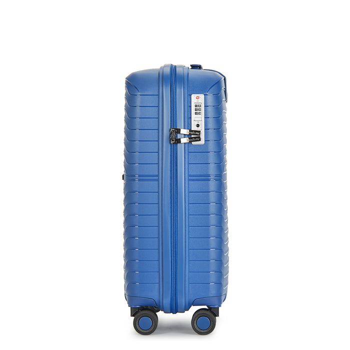 Valise cabine 4 roues Bontour 'City' avec serrure TSA, 55x38x20cm, Bleu
