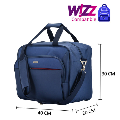 Bambiniwelt - Borsa da viaggio, per bagaglio a mano, 40 x 20 x 25 cm, 40 x  30 x 20 cm, per Ryanair, Wizzair, nero/blu, groß (40x30x20) : :  Moda