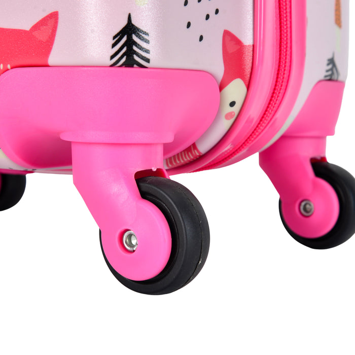 BONTOUR Juego de maletas para niños de 2 piezas, mochila + carrito, resistente a los arañazos (zorro)